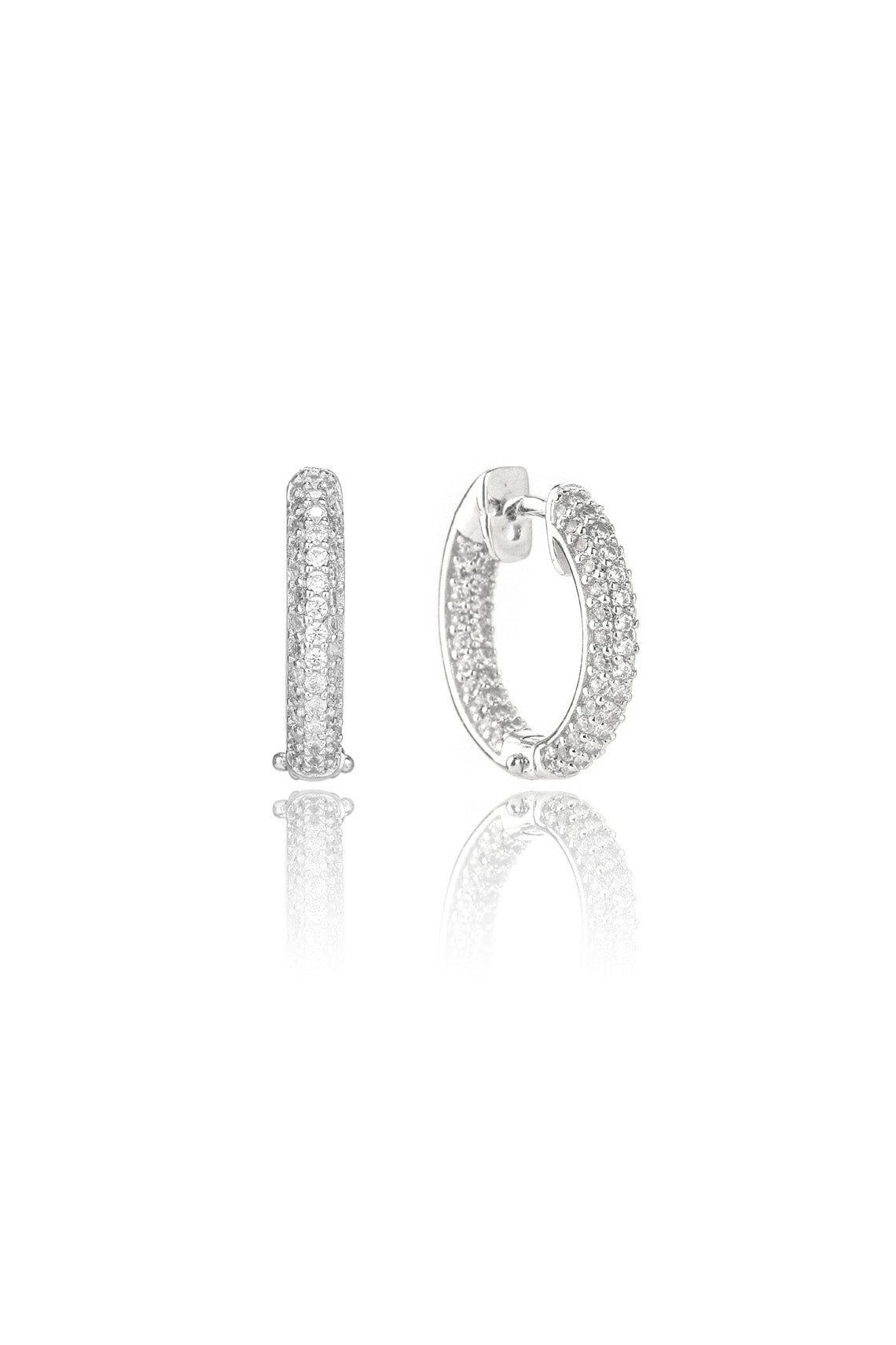 GODDESS PAVE HOOPS SILVER