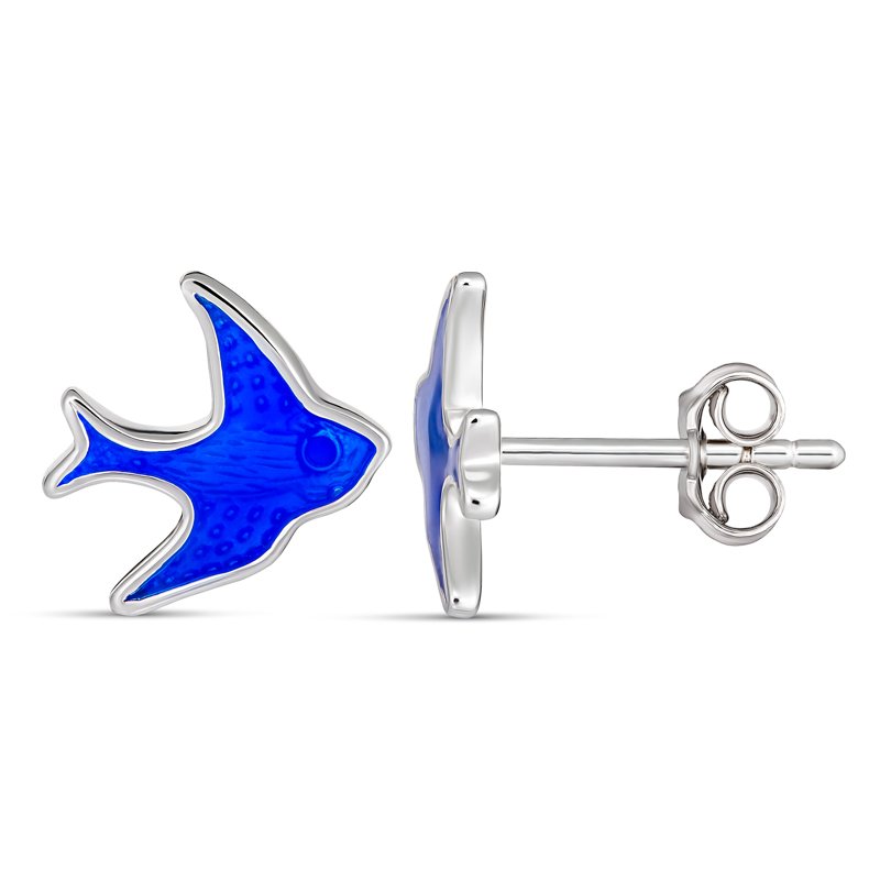 Amelia Bluebird Stud Earring Silver