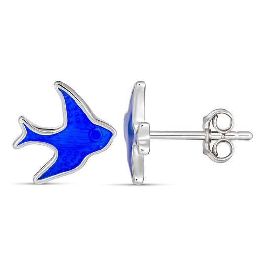 Amelia Bluebird Stud Earring Silver