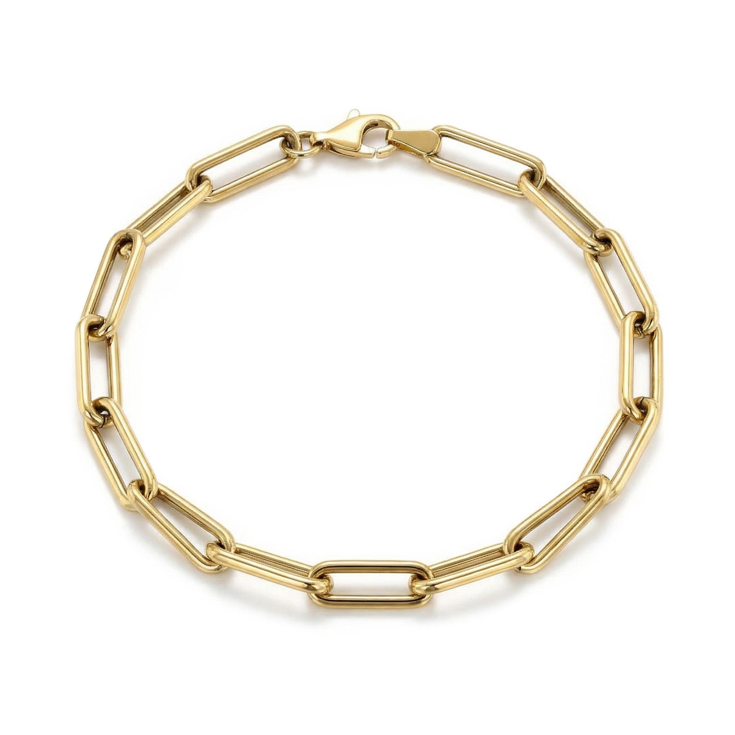 9K Yellow Gold Paperchain Bracelet 20cm
