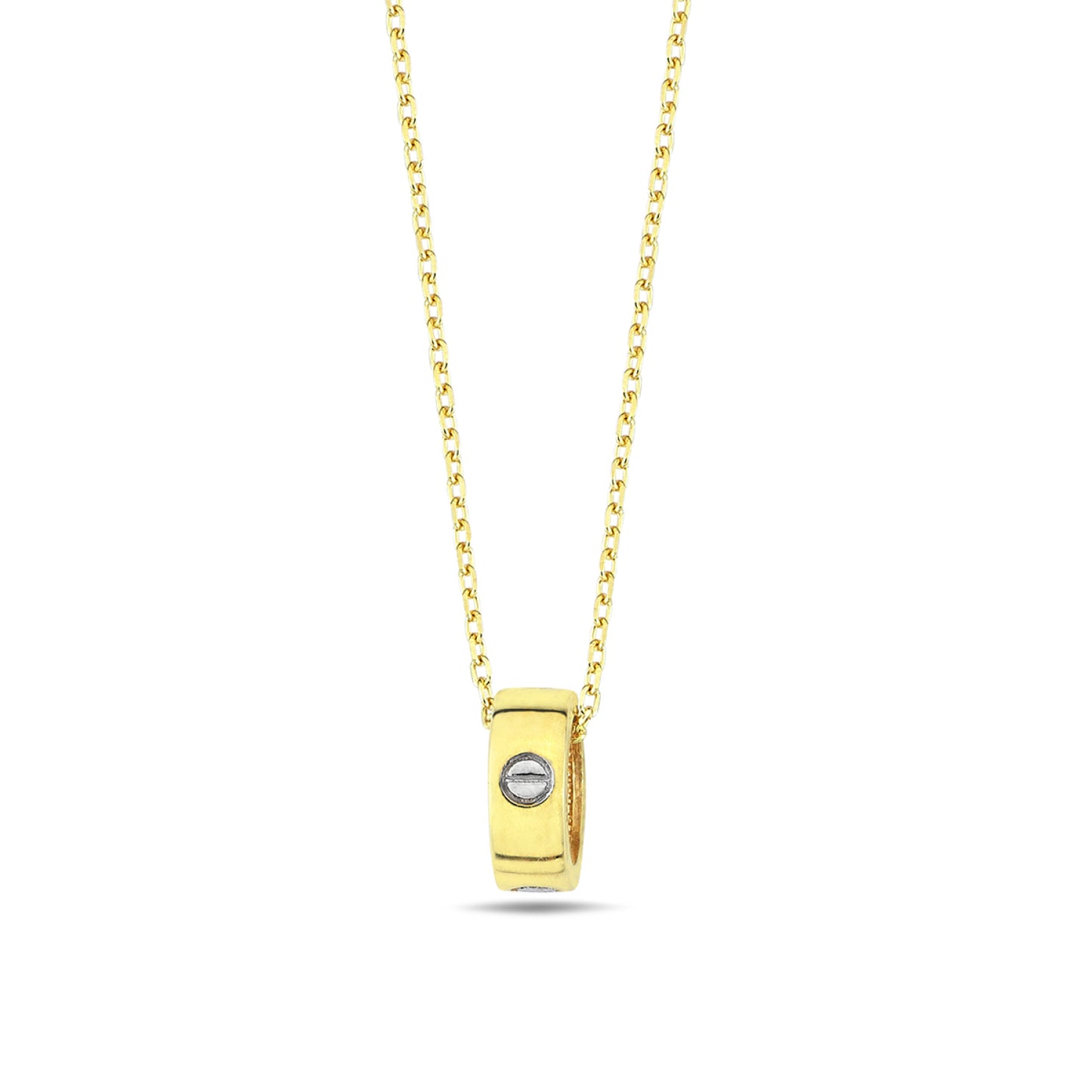 9K Yellow Gold Lock Necklace 45cm