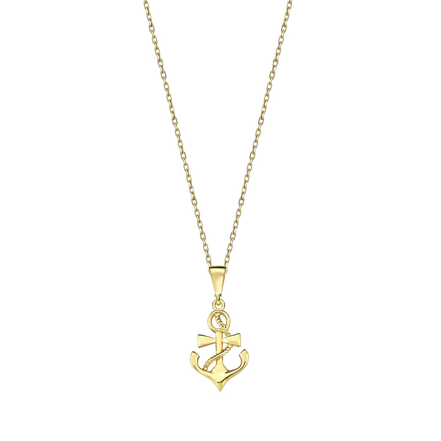 9K Yellow Gold Faith Love Hope Necklace 40-45cm