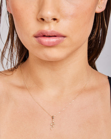 9K Yellow Gold Snake Necklace 40-45cm