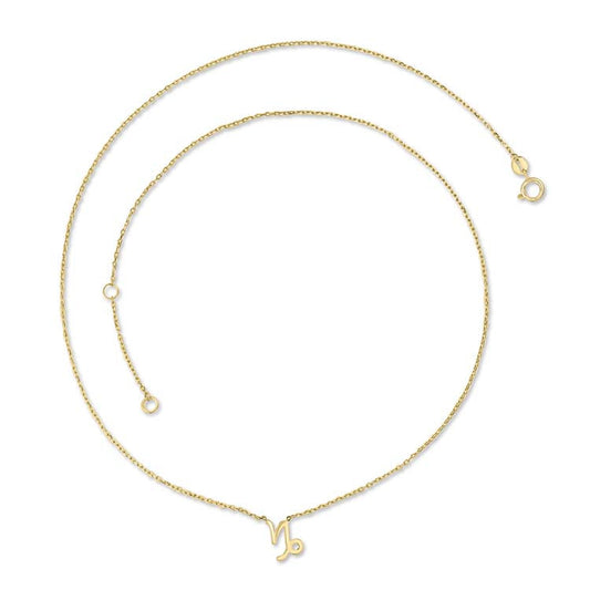 9K Yellow Gold Capricorn Necklace 40-45cm