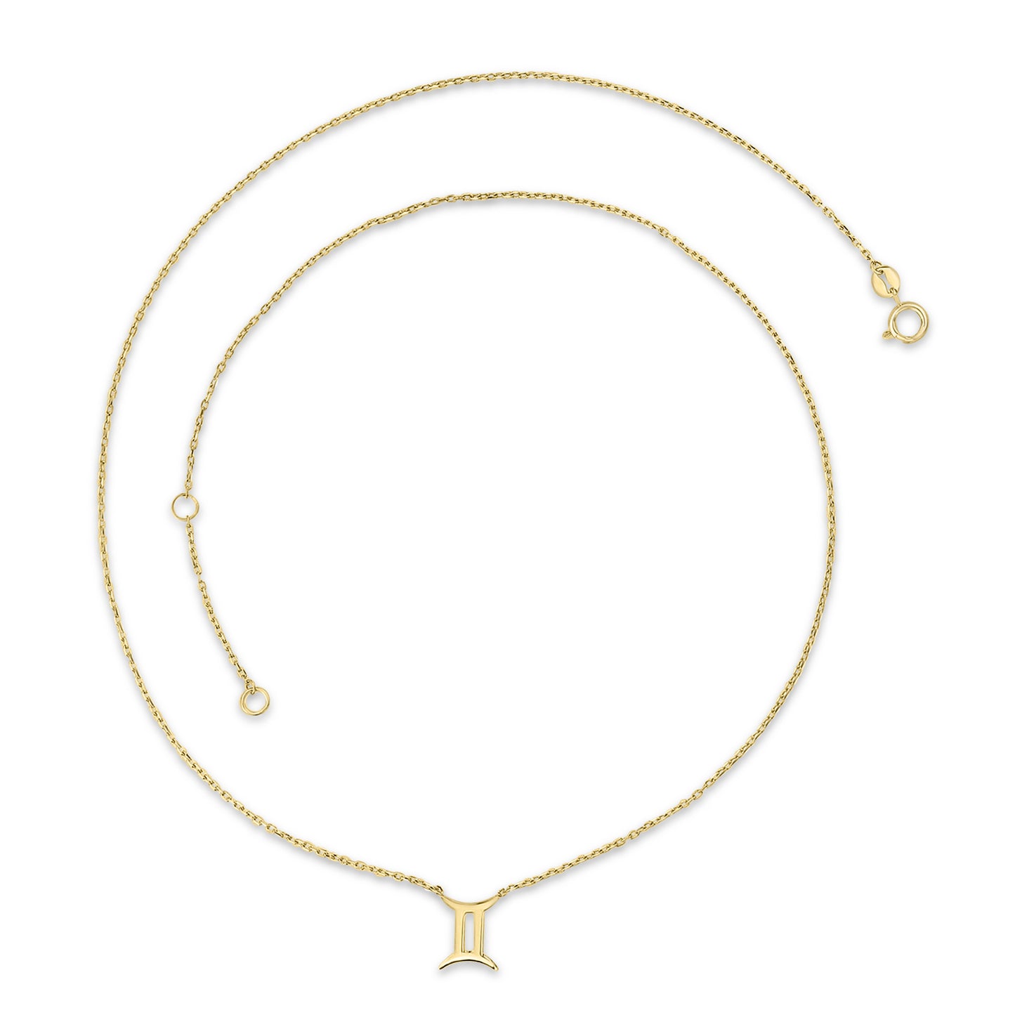 9K Yellow Gold Gemini Zodiac Necklace 40-45cm