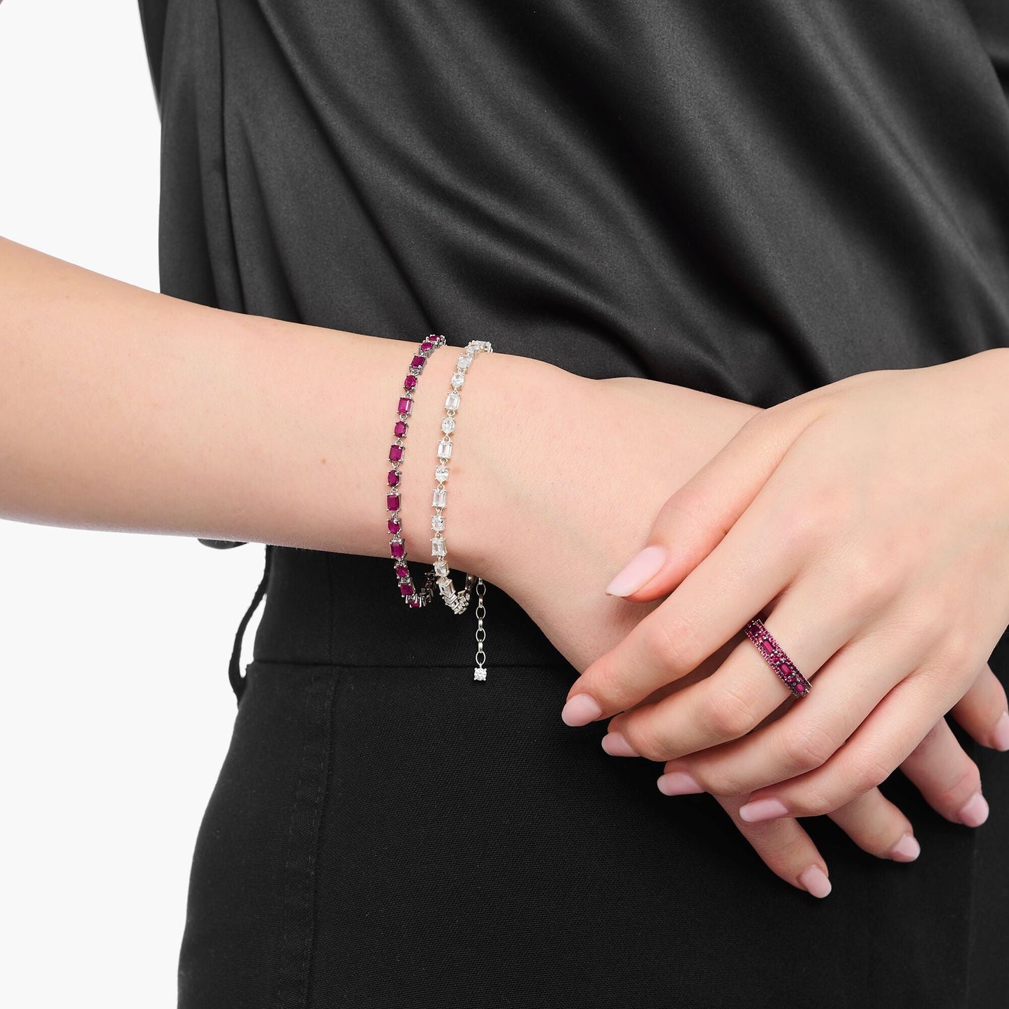 THOMAS SABO Bracelet with ruby red zirconia
