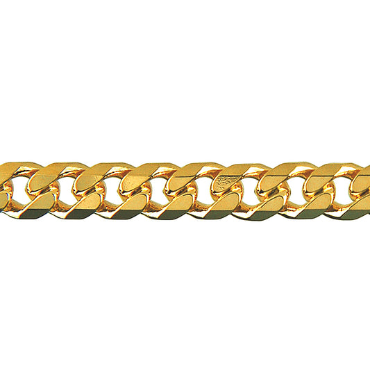 Bevelled Curb Diamond Cut Chain 6.20mm — Yellow Gold