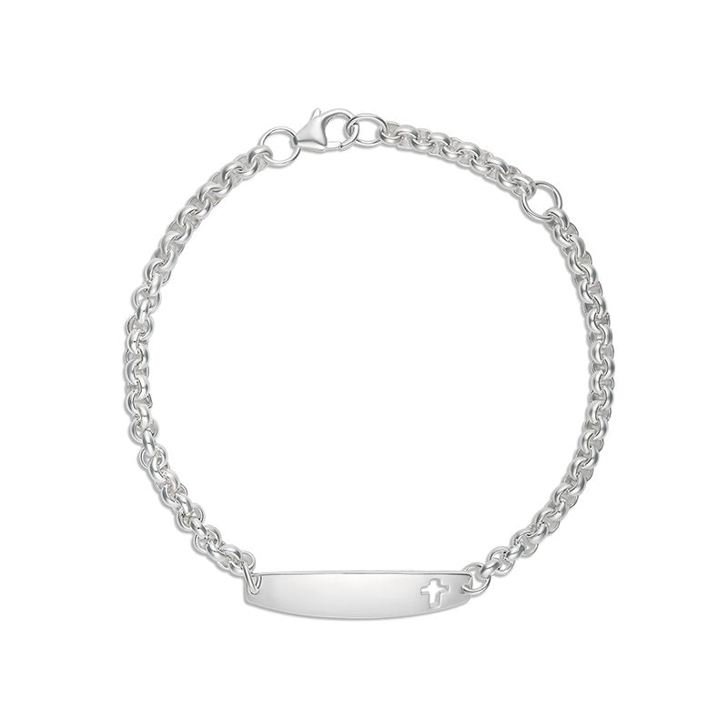 Billy Belcher Bracelet with Cutout Cross on ID Silver
