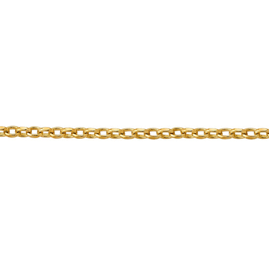 Oval Belcher Diamond Cut Chain 2.40mm — Yellow Gold