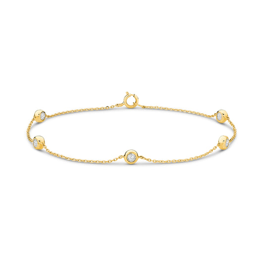 Two-sided Diamond Bezel Bracelet 9KT 1.44g/18KT 1.93g 0.15ct GH/SI