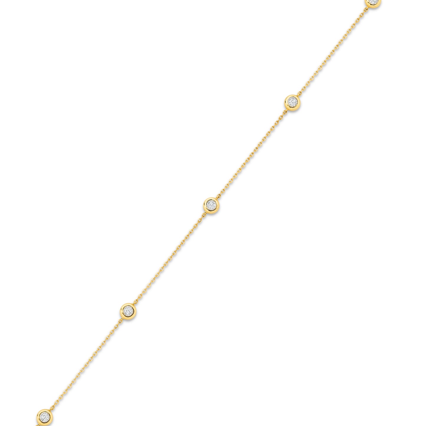 Two-sided Diamond Bezel Bracelet 9KT 1.44g/18KT 1.93g 0.15ct GH/SI
