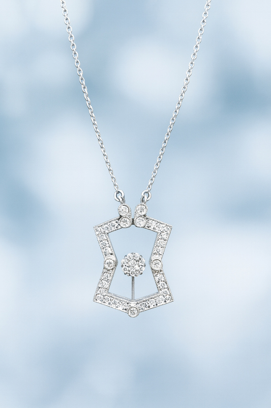 18K WG DIA 2 IN 1 PENDANT