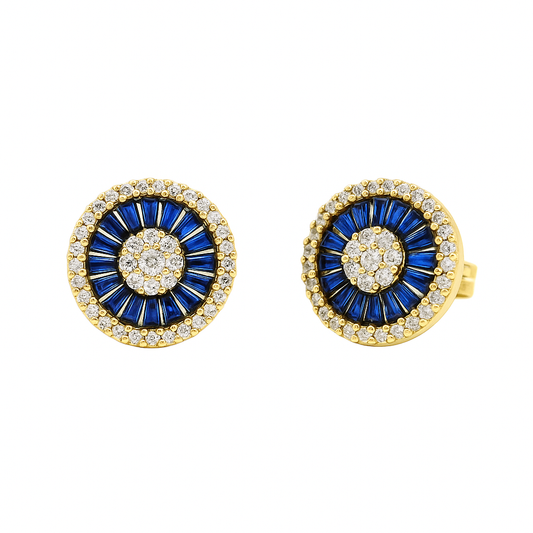 Radiance Halo Studs Blue & Gold
