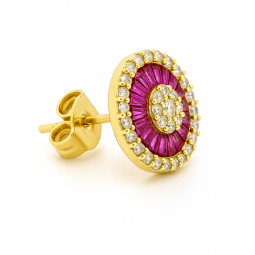 Radiance Halo Studs Pink & Gold