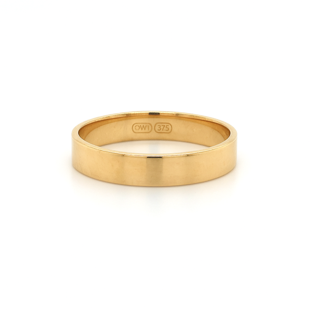 9K 4MM FLAT BAND
