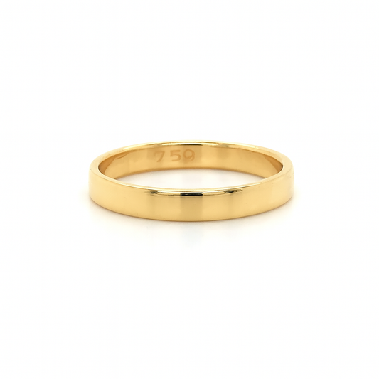 18K 3MM 1/2 ROUND BAND