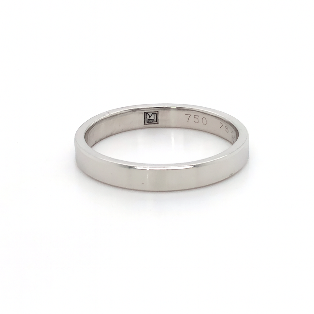 18K WG 3MM PLAIN FITTED BAND