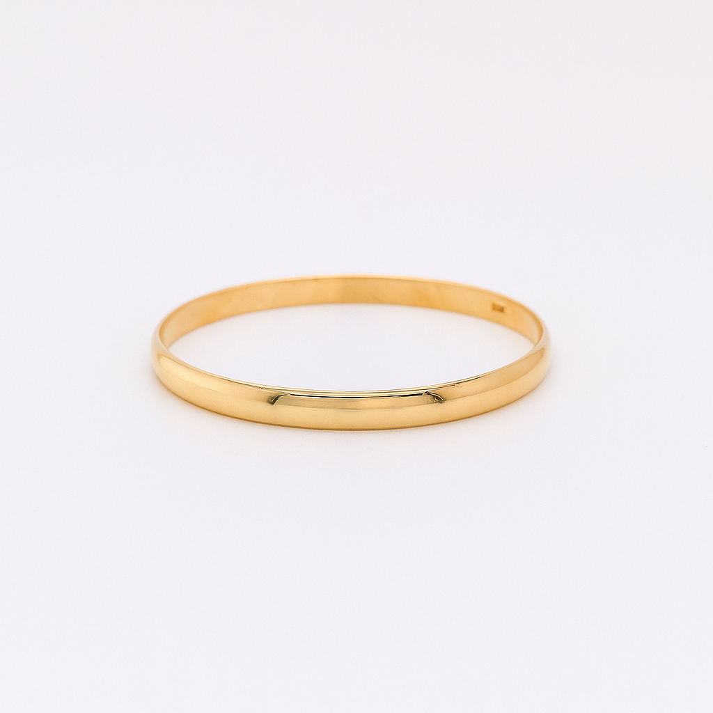 18K 4mm 1/2 round YG Baby Bangle