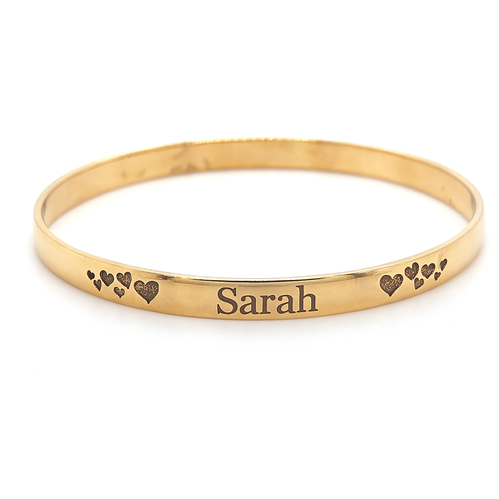 9K 4mm 1/2 round YG Engravable Baby Bangle