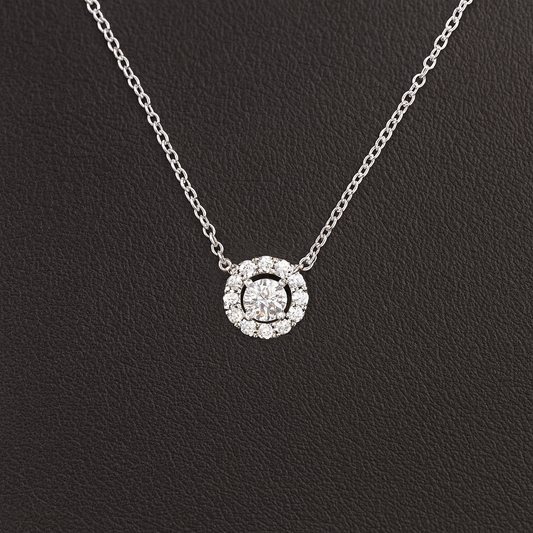 18K WG Diamond TDW 0.35ct Pendant with Chain