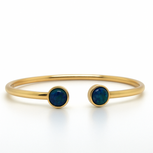 9kt YG Triplet FLEX Cuff Opal Bangle