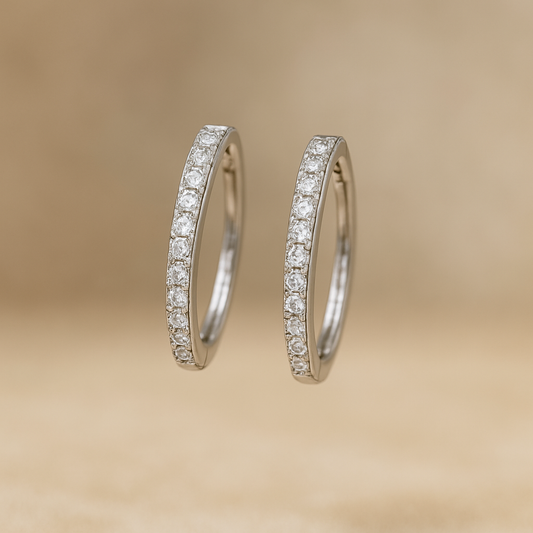 18K WG Diamond Earring