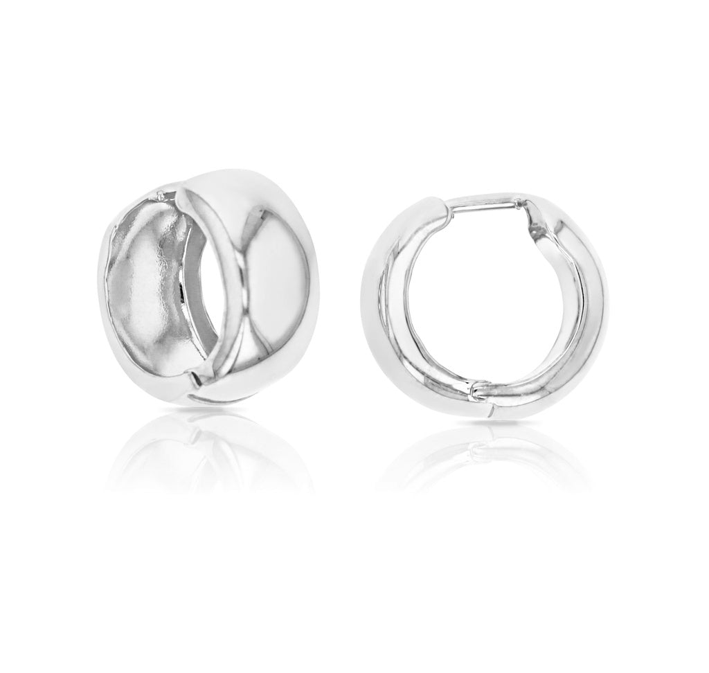 9W 7.5MM Wide Plain Huggie Earring