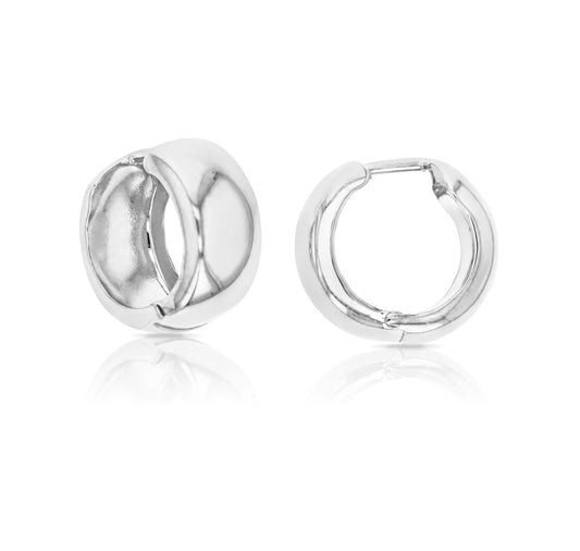 9W 7.5MM Wide Plain Huggie Earring