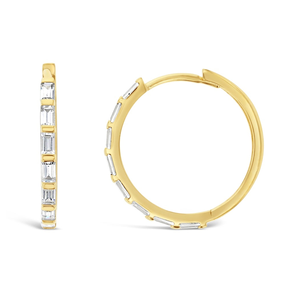 9Y CZ 15MM Baguette Huggie