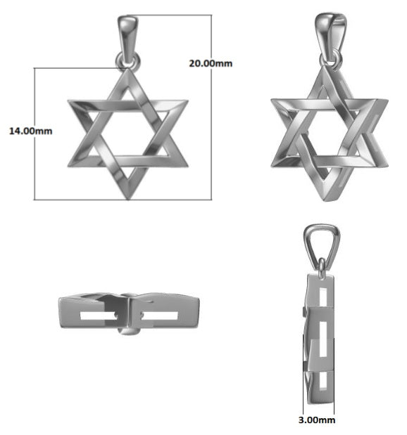 Star of David 14mm