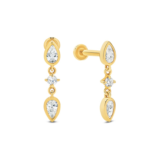 Stud Earrings 9KT 0.71g /18KT 0.92g 0.33ct GH/SI
