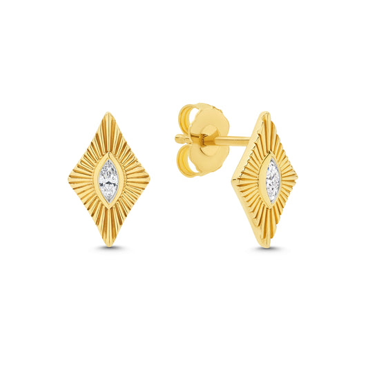 Stud Earrings 9KT 1.4g/18KT 1.92g 0.1ct GH/SI