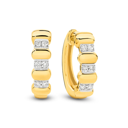 Hoop Earrings 9KT 2.45g/18KT 3.36g 0.1ct GH/SI