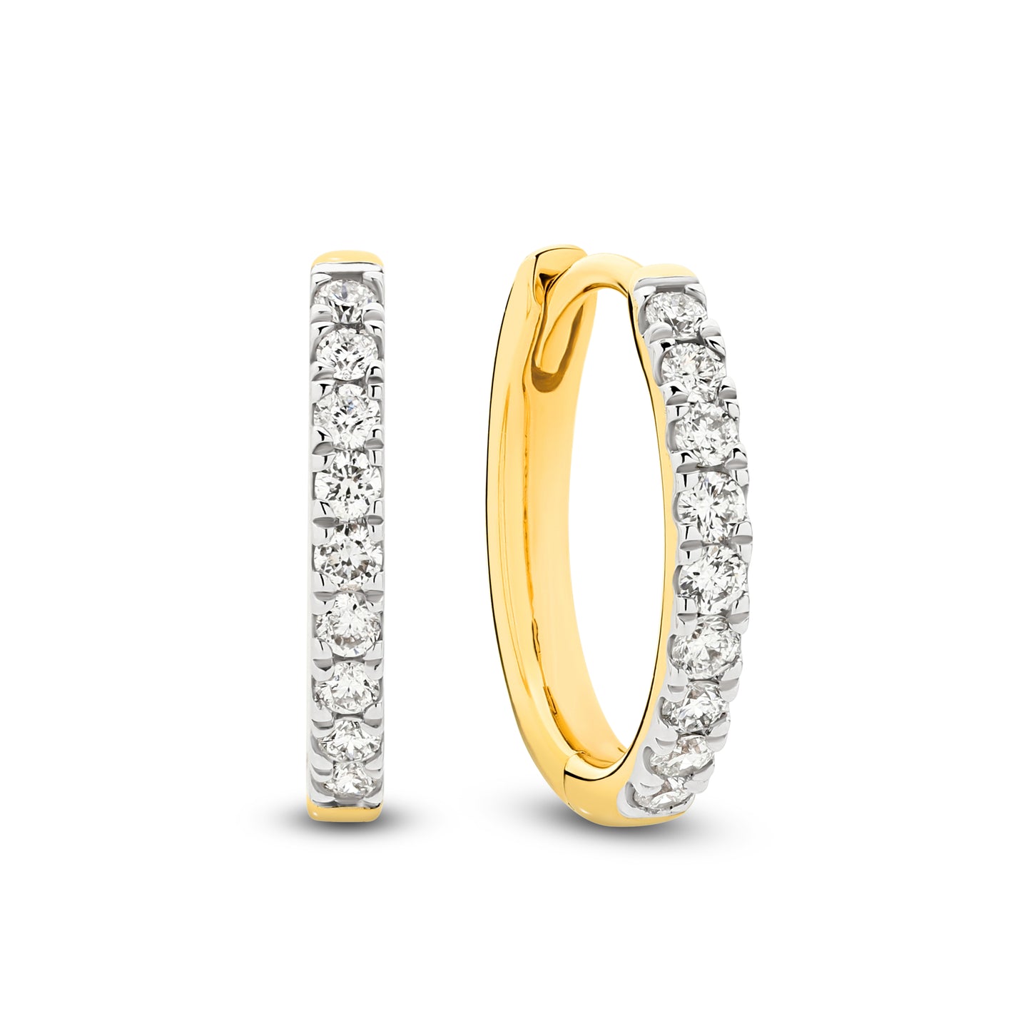 Hoop Earrings 9KT 1.6g/18KT 2.17g 0.3ct GH/SI