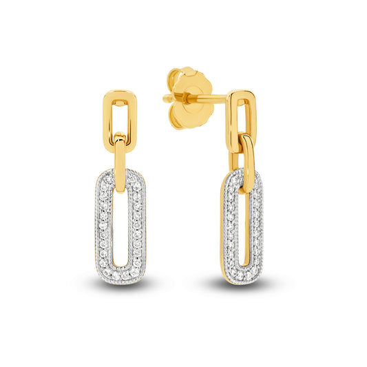 Drop Earrings 9KT 1.8g/18KT 2.46g 0.14ct GH/SI
