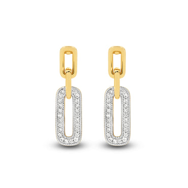 Drop Earrings 9KT 1.8g/18KT 2.46g 0.14ct GH/SI