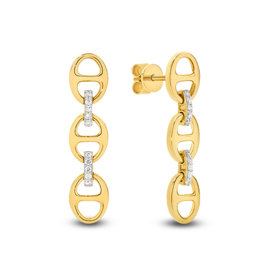 Drop Earrings 9KT 2.79g/18KT 3.72g 0.1ct GH/SI