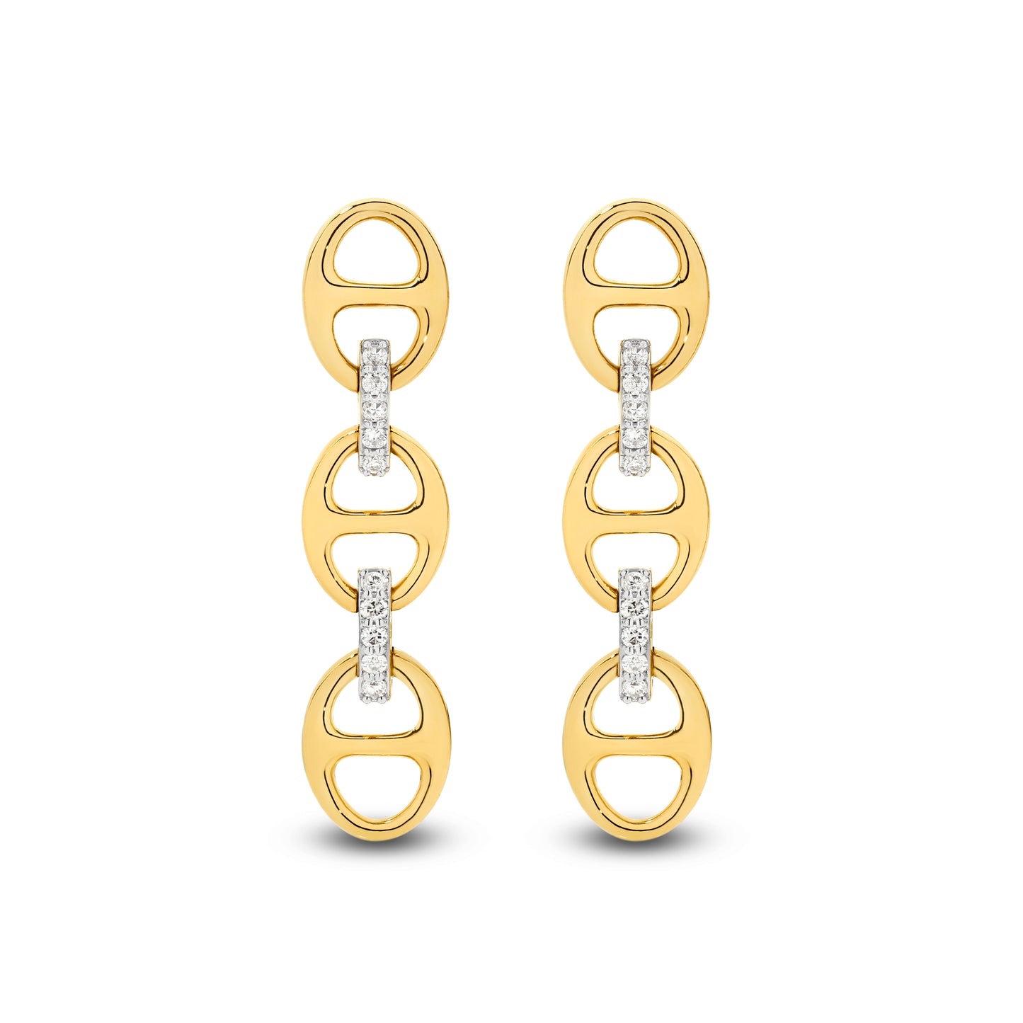 Drop Earrings 9KT 2.79g/18KT 3.72g 0.1ct GH/SI