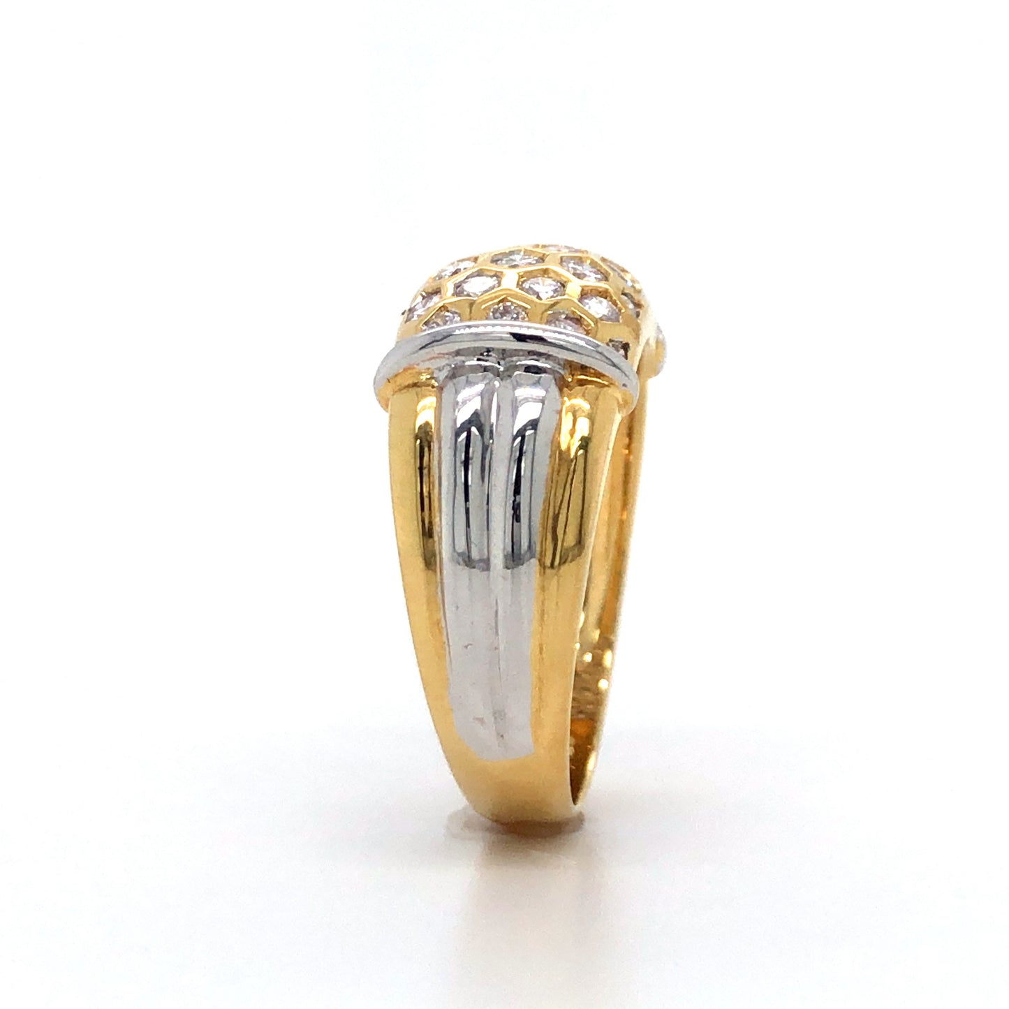 18K Honeycomb Diamond Design Ring
