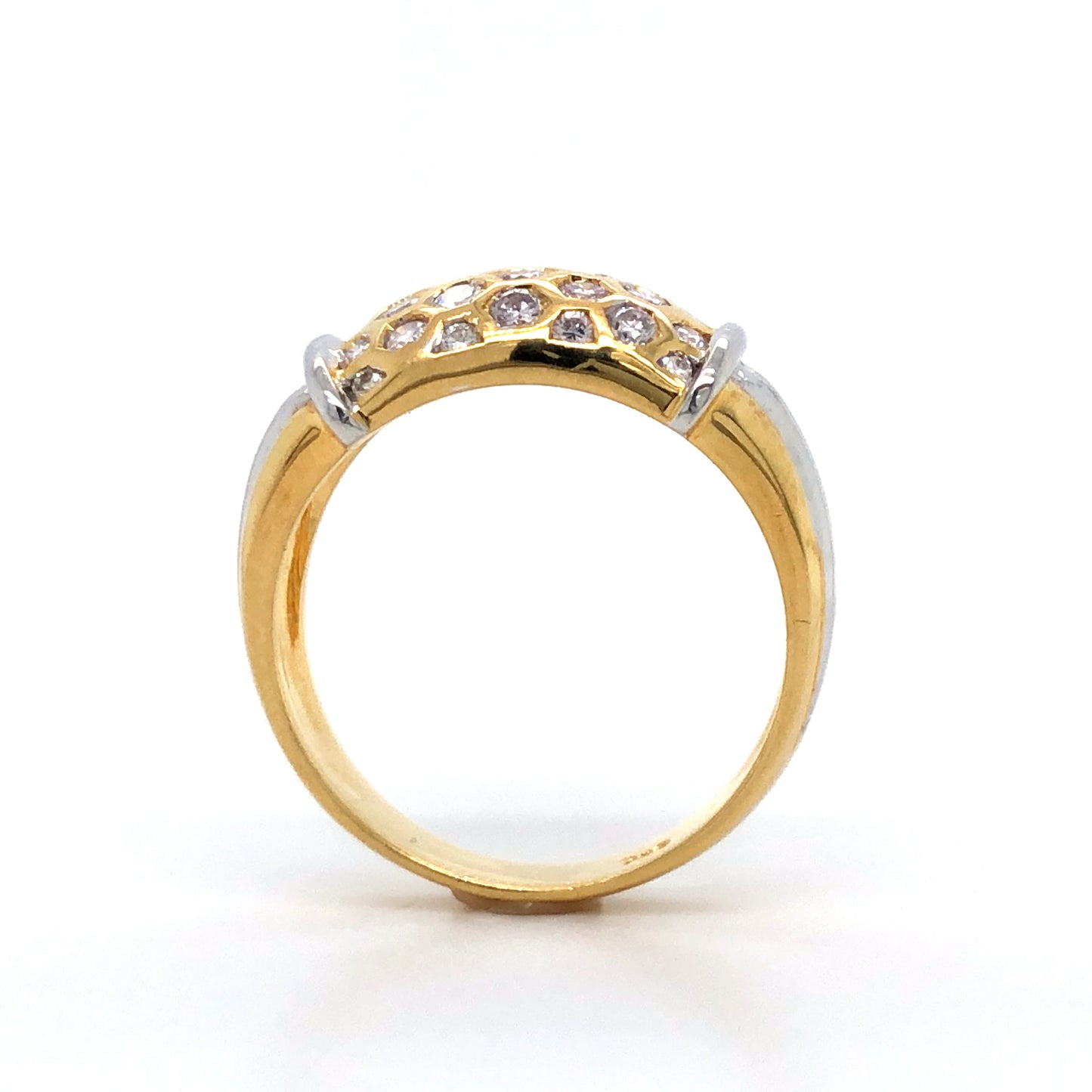 18K Honeycomb Diamond Design Ring