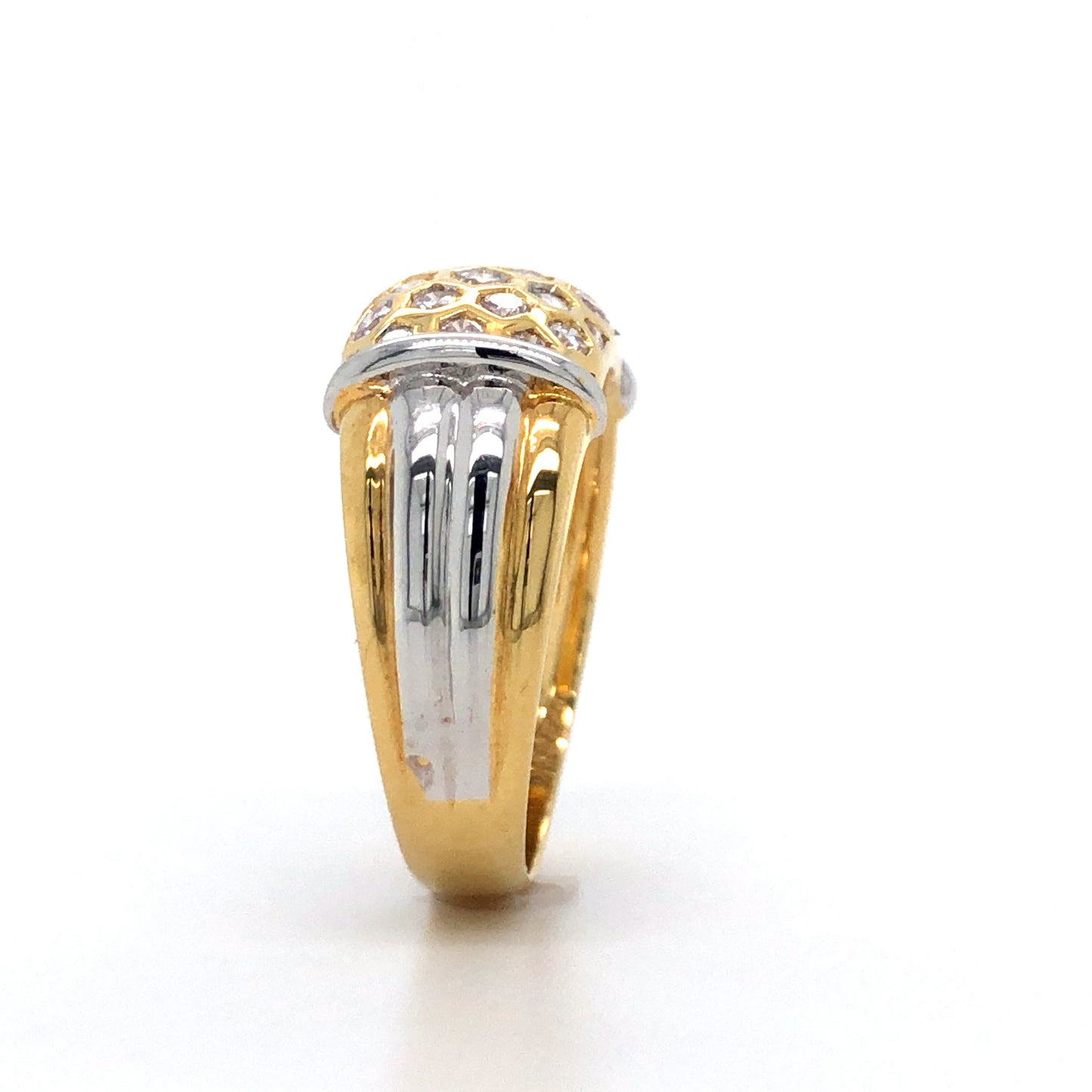 18K Honeycomb Diamond Design Ring