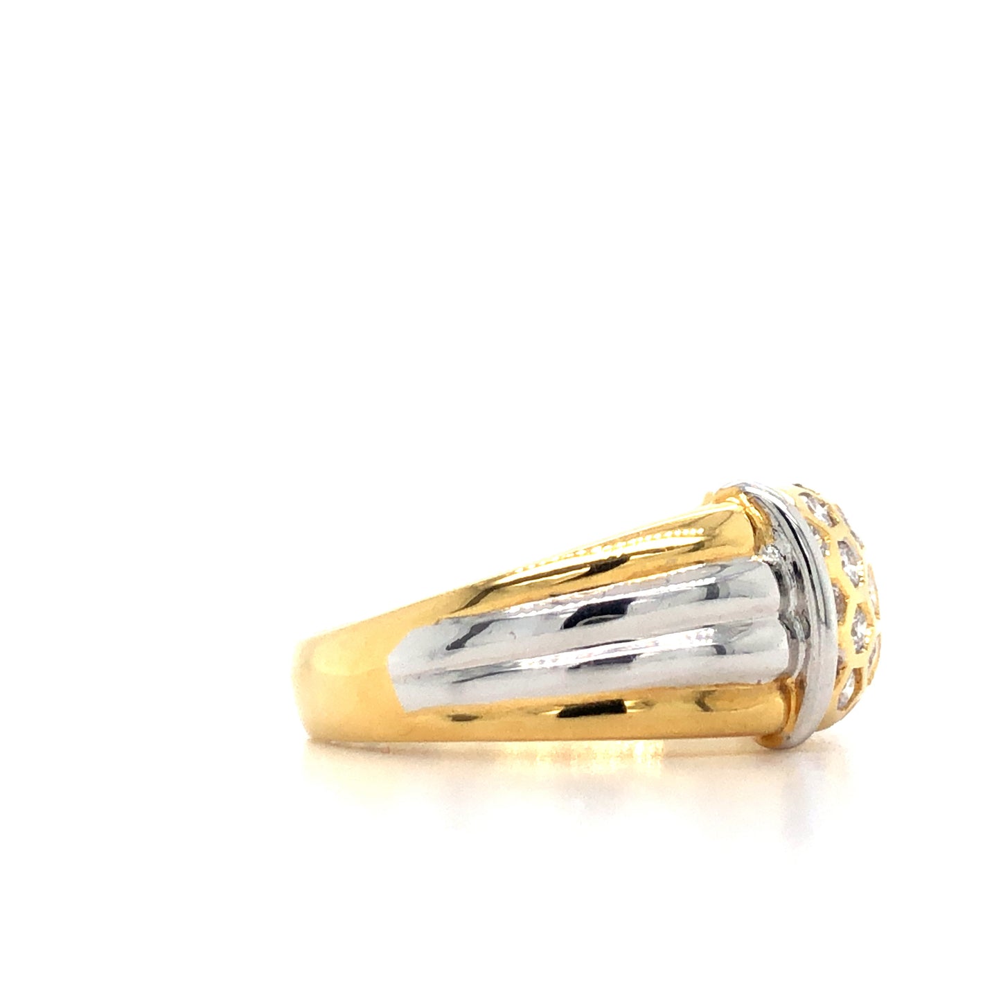 18K Honeycomb Diamond Design Ring
