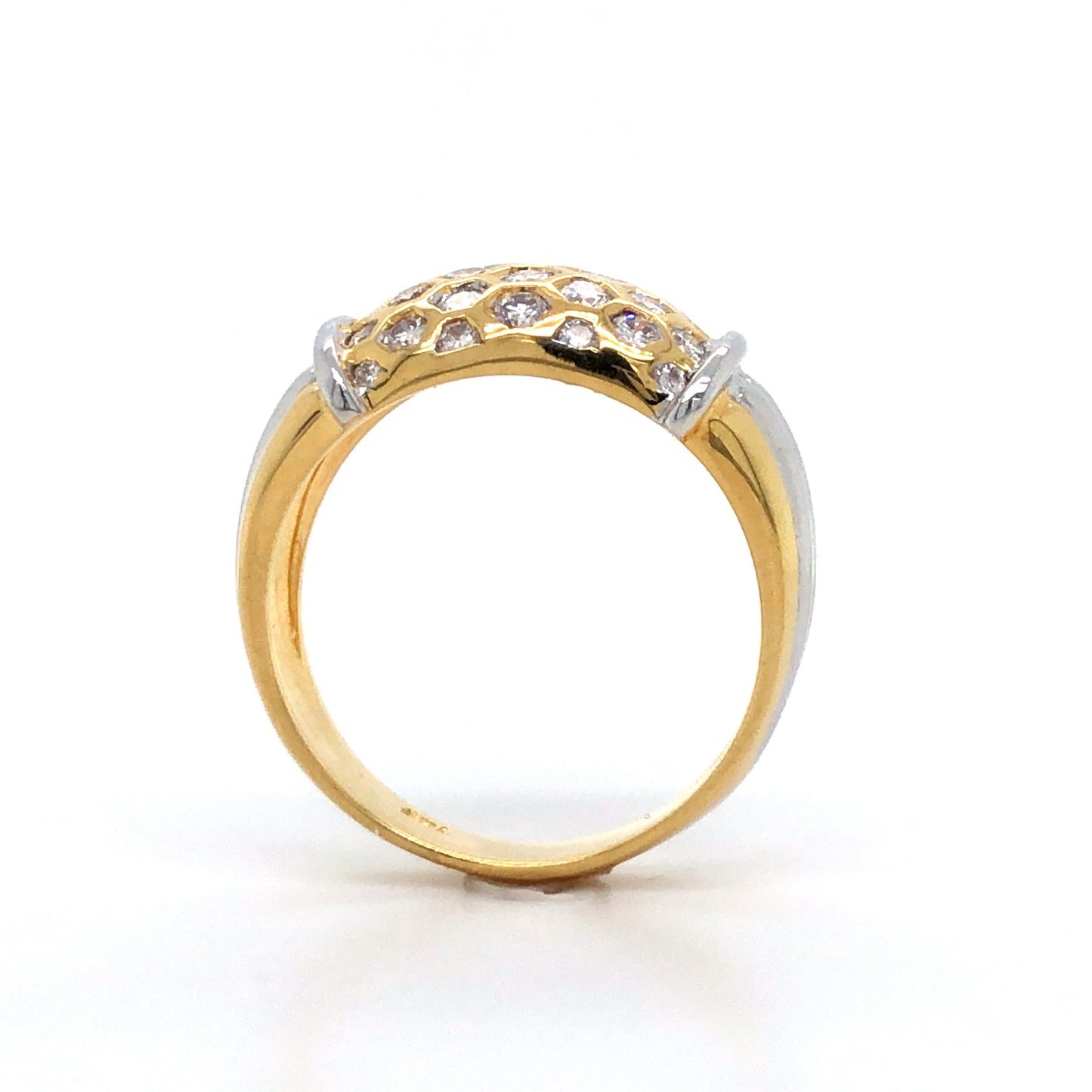 18K Honeycomb Diamond Design Ring