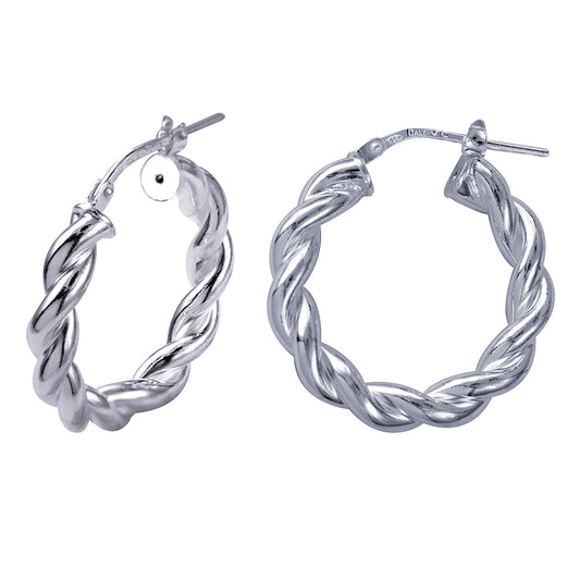 Italian Fancy Twist Hoop Earrings