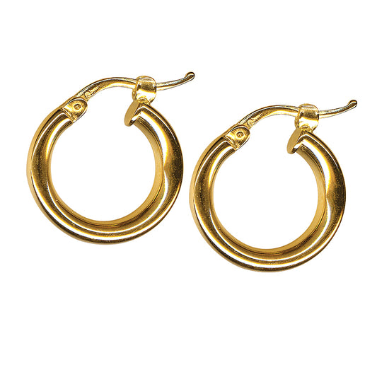 3mm Italian Plain Hoop Earrings