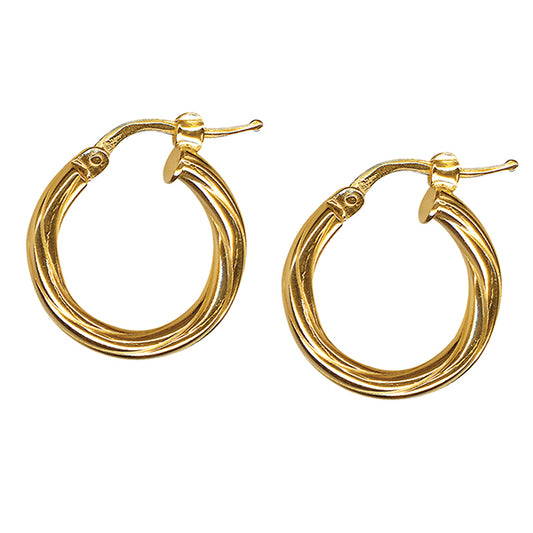 3mm Italian Twist Hoop Earrings