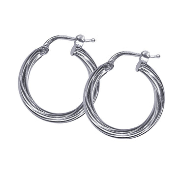3mm Italian Twist Hoop Earrings
