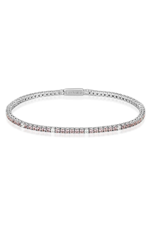 MILESTONE MORGANITE 2MM TENNIS BRACELET IN SILVER
