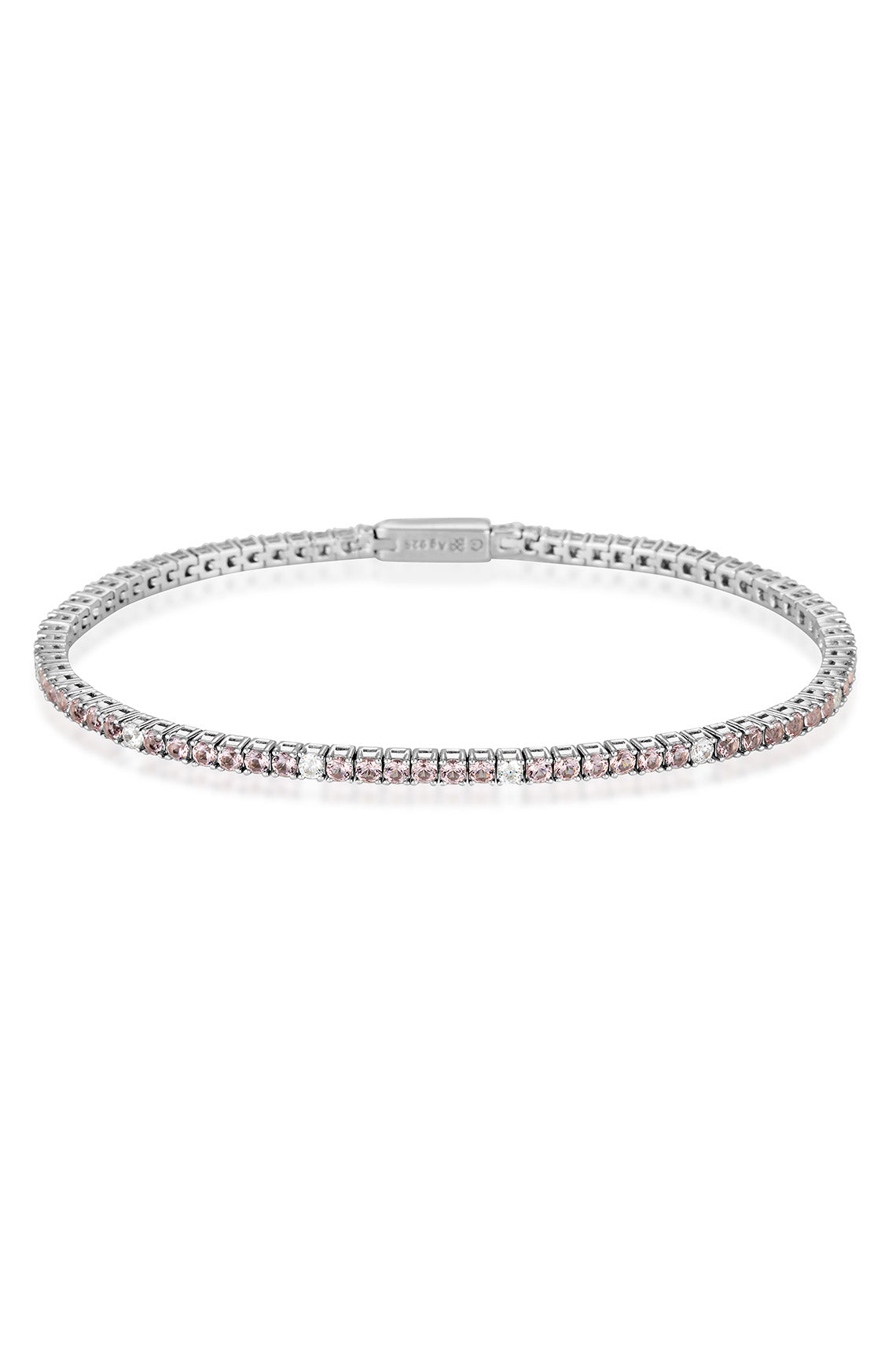 GEORGINI Milestone Sapphire Nano And White Cubic Zirconia Tennis Bracelet In 7"/17.5cm