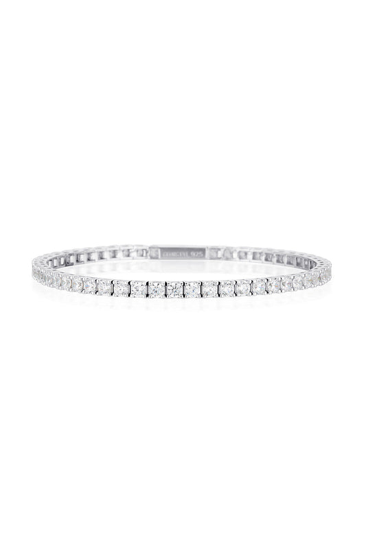 SELENA 3MM TENNIS BRACELET LARGE 19.5CM SILVER